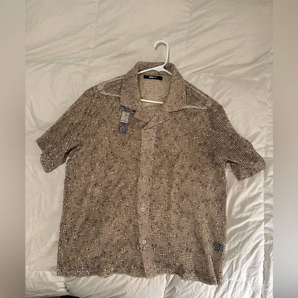 Men’s netted shirt, see through